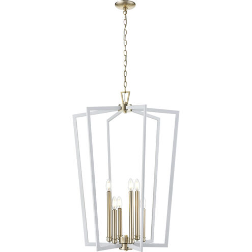 Lizabeth 6 Light 25 inch Matte White/Modern Gold Indoor Pendant Ceiling Light